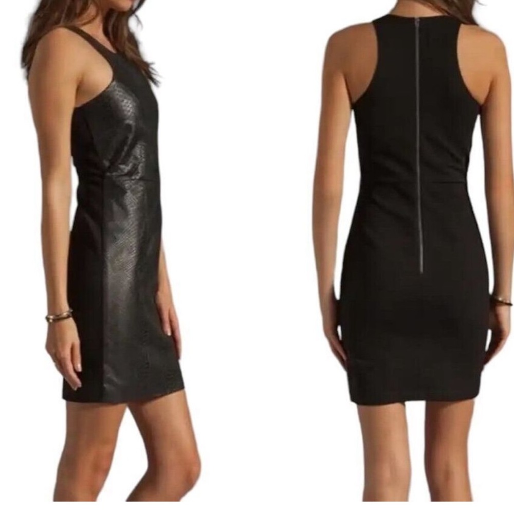 Milly Python Lambskin Leather Racerback Dress - Picture 3 of 12